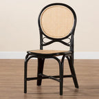 Mid-Century Modern Handcrafted Natural Rattan Dining Chair — Boho Style