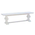 63-Inch Solid Pine Wood Dining Bench — Rustic Natural Finish, Double Pedestal