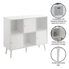 Xtra Storage Cube Organizer Sideboard Console Table with 3 Cubbies and 3 Cabinets