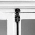 White Oak 4-Door Media Console with Glass Doors — 72x17x36 Inches