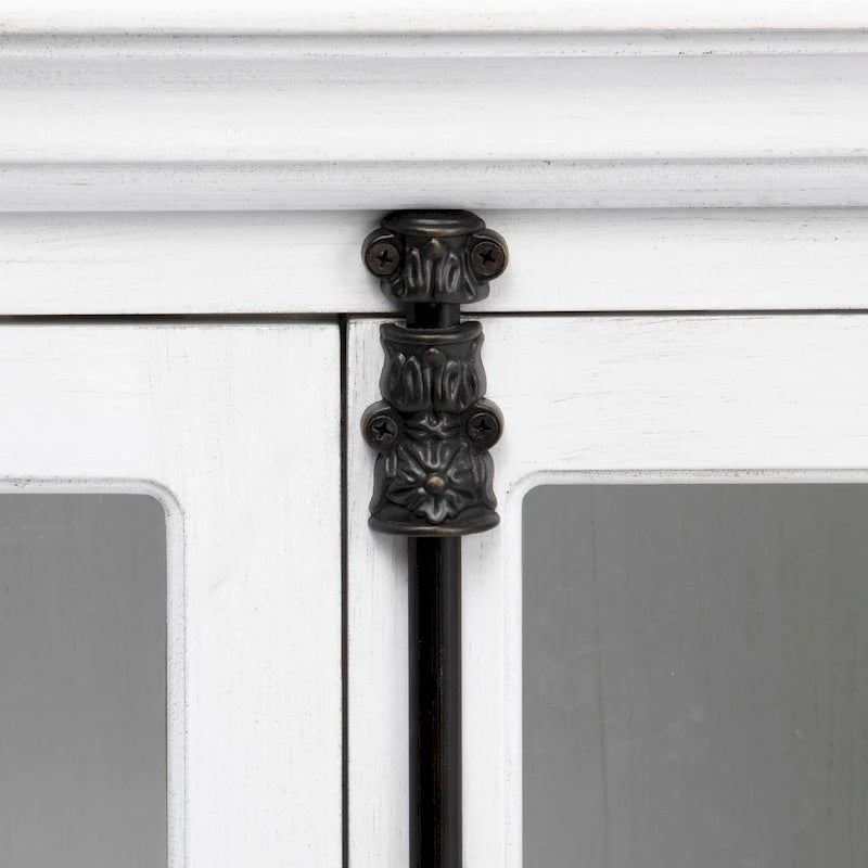 White Oak 4-Door Media Console with Glass Doors — 72x17x36 Inches