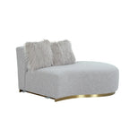 Curved Sculptural Sofa with 3 Pillows — Pet-Friendly Polyester, White or Grey
