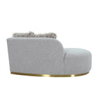 Curved Sculptural Sofa with 3 Pillows — Pet-Friendly Polyester, White or Grey