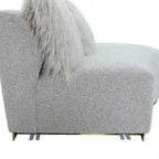 Curved Sculptural Sofa with 3 Pillows — Pet-Friendly Polyester, White or Grey