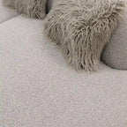 Curved Sculptural Sofa with 3 Pillows — Pet-Friendly Polyester, White or Grey
