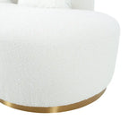 Curved Sculptural Sofa with 3 Pillows — Pet-Friendly Polyester, White or Grey