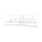 Curved Sculptural Sofa with 3 Pillows — Pet-Friendly Polyester, White or Grey