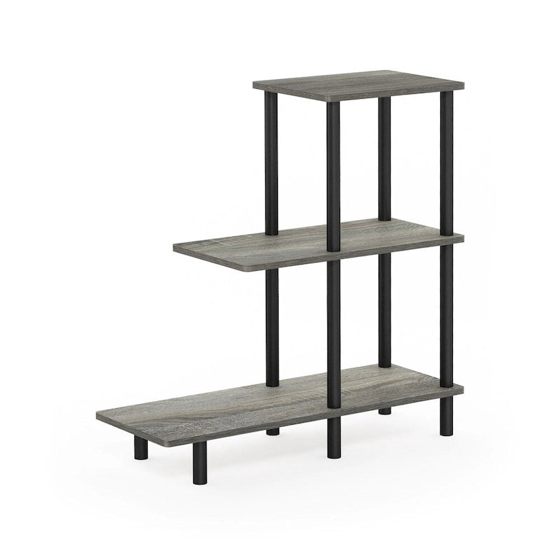 3-Tier Tall Sofa Side Table — No-Tool Assembly, Espresso/Black