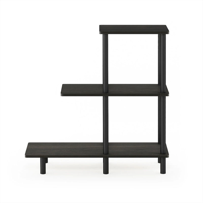 3-Tier Tall Sofa Side Table — No-Tool Assembly, Espresso/Black