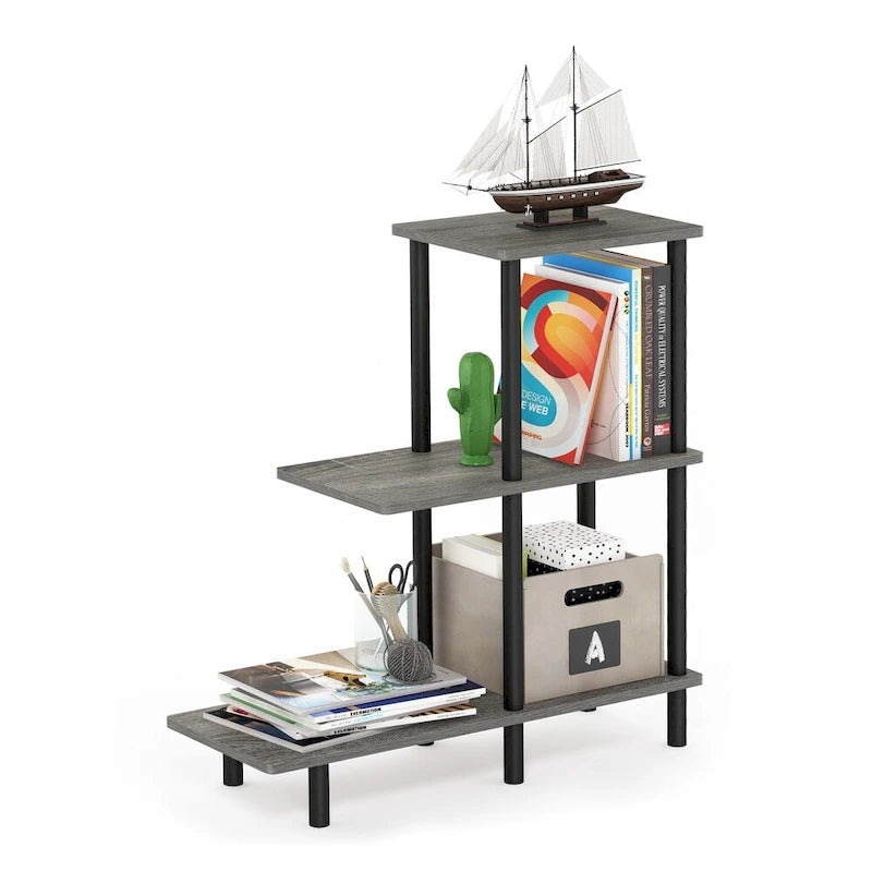 3-Tier Tall Sofa Side Table — No-Tool Assembly, Espresso/Black