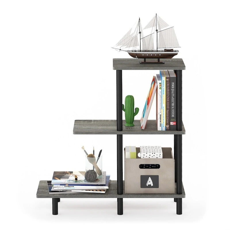 3-Tier Tall Sofa Side Table — No-Tool Assembly, Espresso/Black