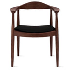 Solid Oak Faux Leather Dining Armchair — Minimalist Design, No Assembly