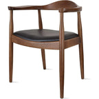Solid Oak Faux Leather Dining Armchair — Minimalist Design, No Assembly