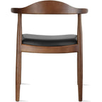 Solid Oak Faux Leather Dining Armchair — Minimalist Design, No Assembly