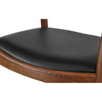 Solid Oak Faux Leather Dining Armchair — Minimalist Design, No Assembly