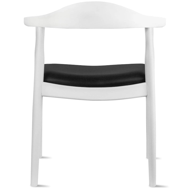 Solid Oak Faux Leather Dining Armchair — Minimalist Design, No Assembly