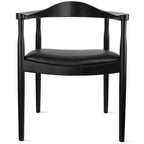 Solid Oak Faux Leather Dining Armchair — Minimalist Design, No Assembly
