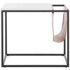 Industrial Side Table with Wooden Top & Black Metal Base — 22x14x20 Inches