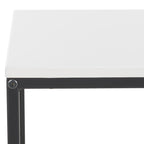 Industrial Side Table with Wooden Top & Black Metal Base — 22x14x20 Inches