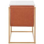 Industrial Side Table with Wooden Top & Black Metal Base — 22x14x20 Inches