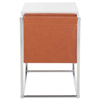 Industrial Side Table with Wooden Top & Black Metal Base — 22x14x20 Inches