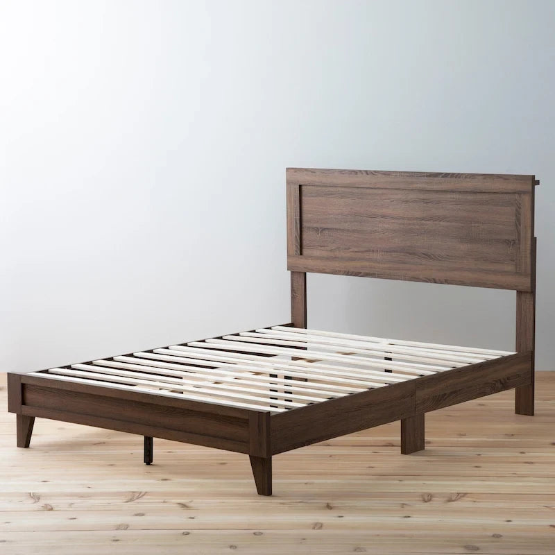 Classic Wood Platform Bed — Multiple Colors, 600 lb Capacity, All Mattress Types