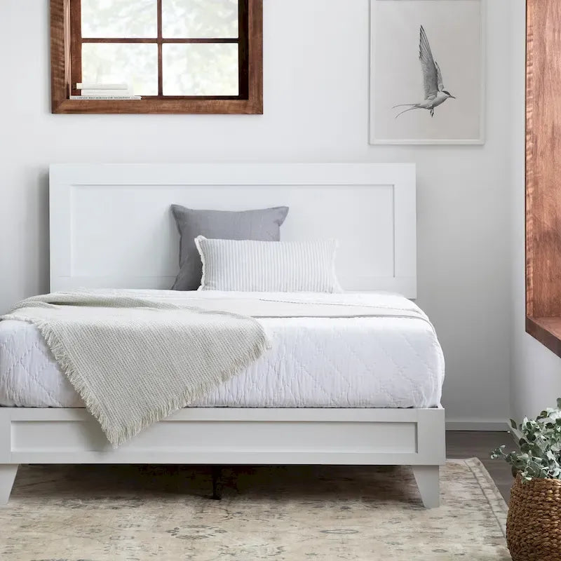 Classic Wood Platform Bed — Multiple Colors, 600 lb Capacity, All Mattress Types