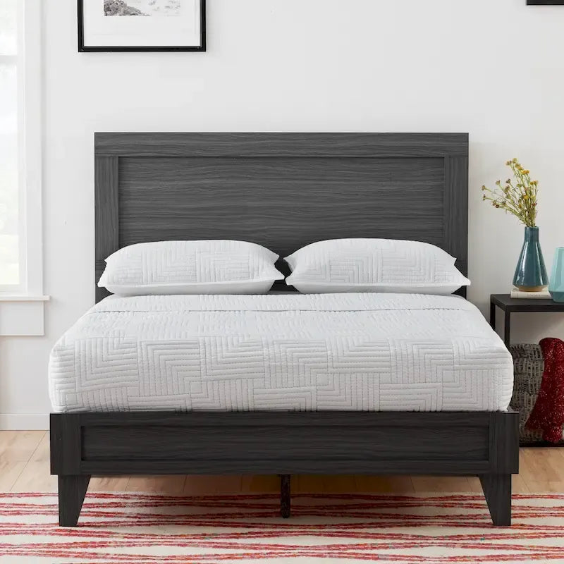 Classic Wood Platform Bed — Multiple Colors, 600 lb Capacity, All Mattress Types