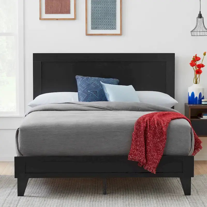 Classic Wood Platform Bed — Multiple Colors, 600 lb Capacity, All Mattress Types
