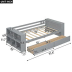 Twin Size Daybed with Shelves and Drawers