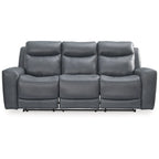 Modern Steel Power Reclining Sofa with USB Port & Adjustable Headrest