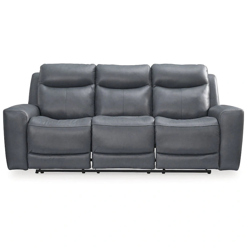 Modern Steel Power Reclining Sofa with USB Port & Adjustable Headrest