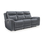 Modern Steel Power Reclining Sofa with USB Port & Adjustable Headrest