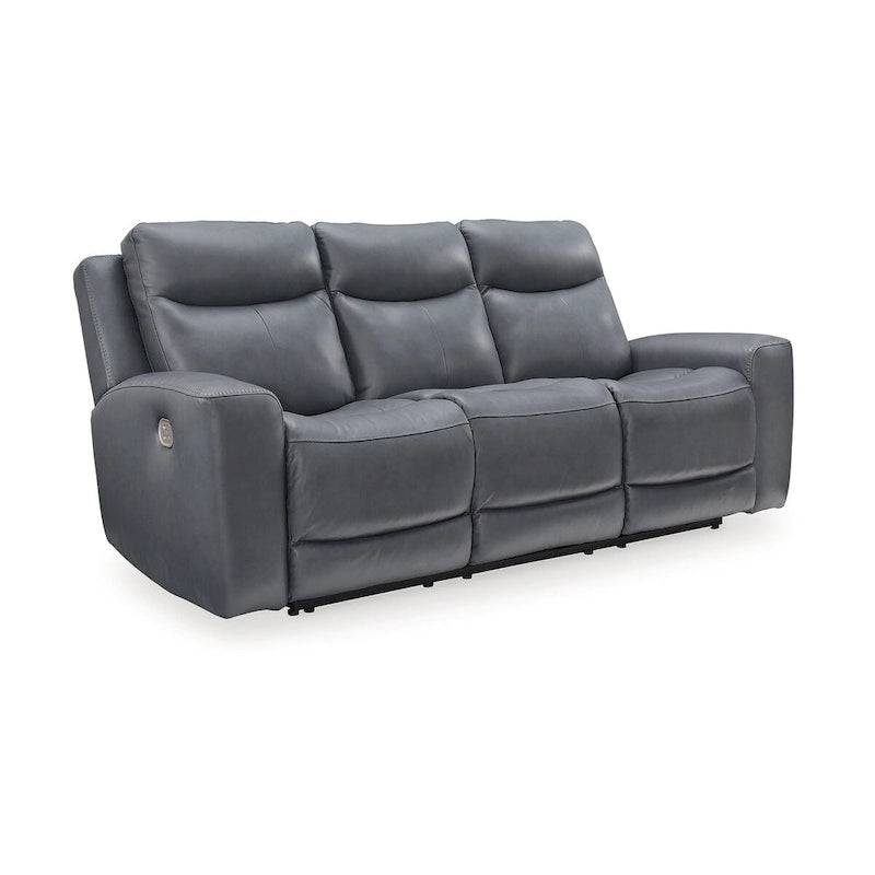 Modern Steel Power Reclining Sofa with USB Port & Adjustable Headrest