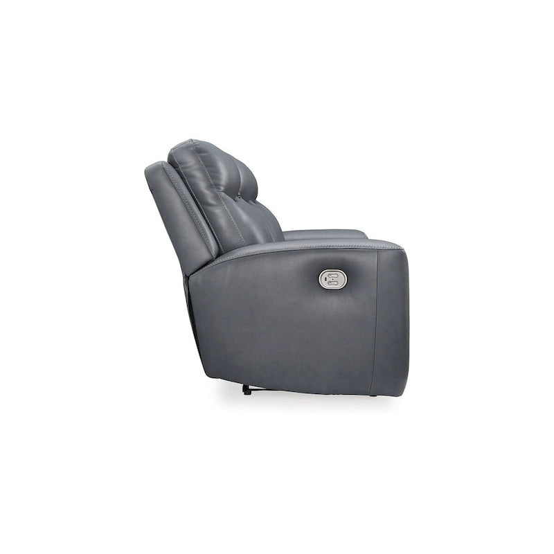 Modern Steel Power Reclining Sofa with USB Port & Adjustable Headrest