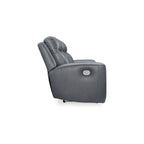 Modern Steel Power Reclining Sofa with USB Port & Adjustable Headrest