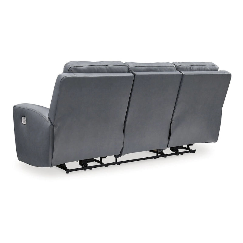 Modern Steel Power Reclining Sofa with USB Port & Adjustable Headrest