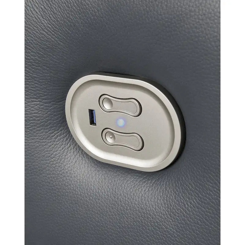 Modern Steel Power Reclining Sofa with USB Port & Adjustable Headrest