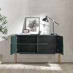 48-Inch Green Mid-Century Modern Console Table — Sideboard Buffet with Storage