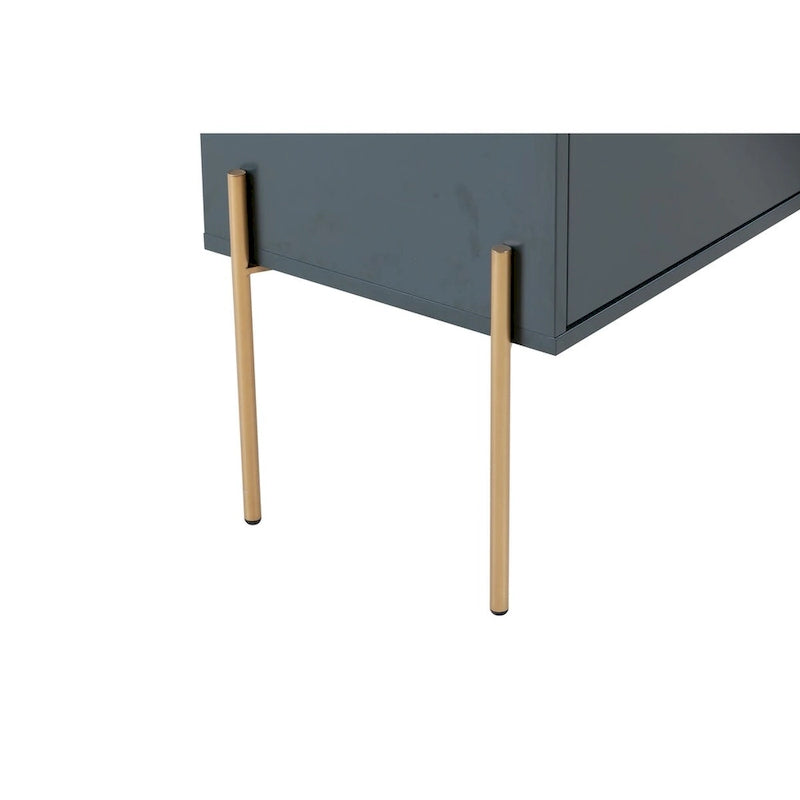 48-Inch Green Mid-Century Modern Console Table — Sideboard Buffet with Storage