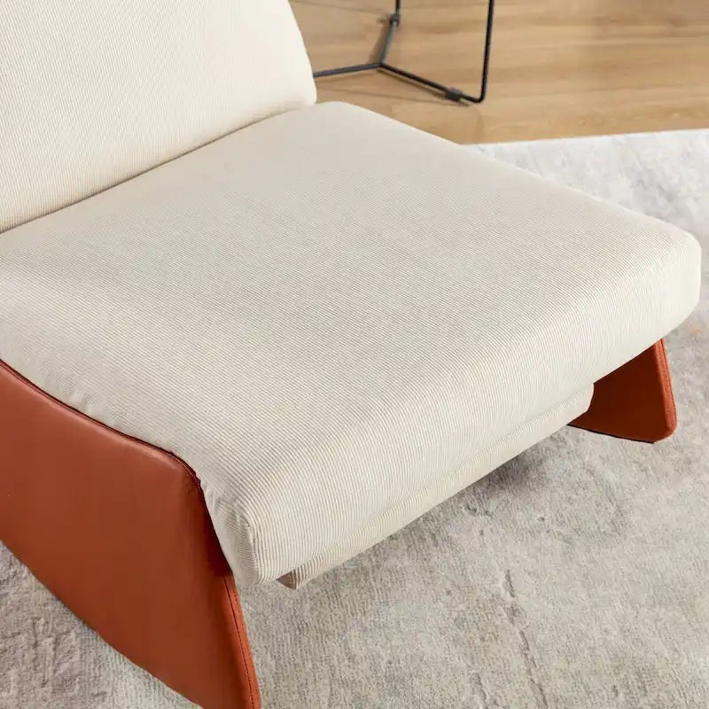 Modern Rocking Chair Recliner, Comfy Rocker Nursery Chair with Footrest, Accent Reading Chair, Upholstered Lounge Chair