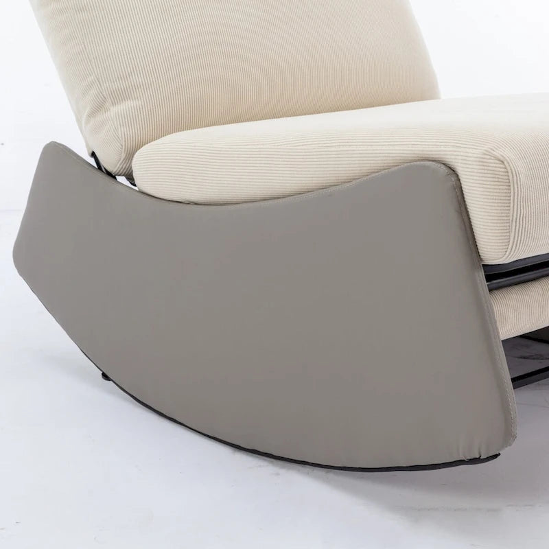 Modern Rocking Chair Recliner, Comfy Rocker Nursery Chair with Footrest, Accent Reading Chair, Upholstered Lounge Chair