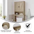 Brown Farmhouse Over the Toilet Cabinet Storage Organizer with 2 Shelves