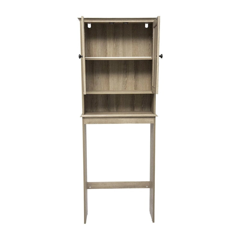 Brown Farmhouse Over the Toilet Cabinet Storage Organizer with 2 Shelves