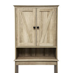 Brown Farmhouse Over the Toilet Cabinet Storage Organizer with 2 Shelves