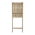 Brown Farmhouse Over the Toilet Cabinet Storage Organizer with 2 Shelves