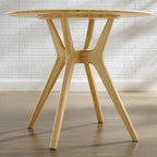 36-Inch Round Solid Moso Dining Table — Copper Finish, Danish-Inspired