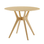 36-Inch Round Solid Moso Dining Table — Copper Finish, Danish-Inspired