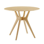 36-Inch Round Solid Moso Dining Table — Copper Finish, Danish-Inspired