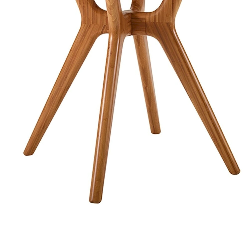 36-Inch Round Solid Moso Dining Table — Copper Finish, Danish-Inspired